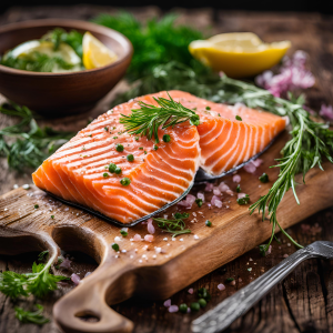 (Salmon Fish with seasoning of Himalayan Pink Salt)